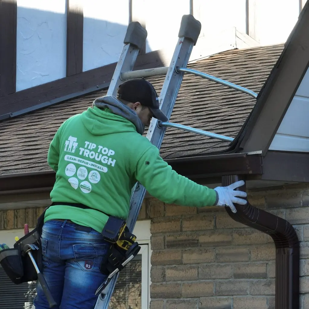 Tip Top Trough crew installing downpipes