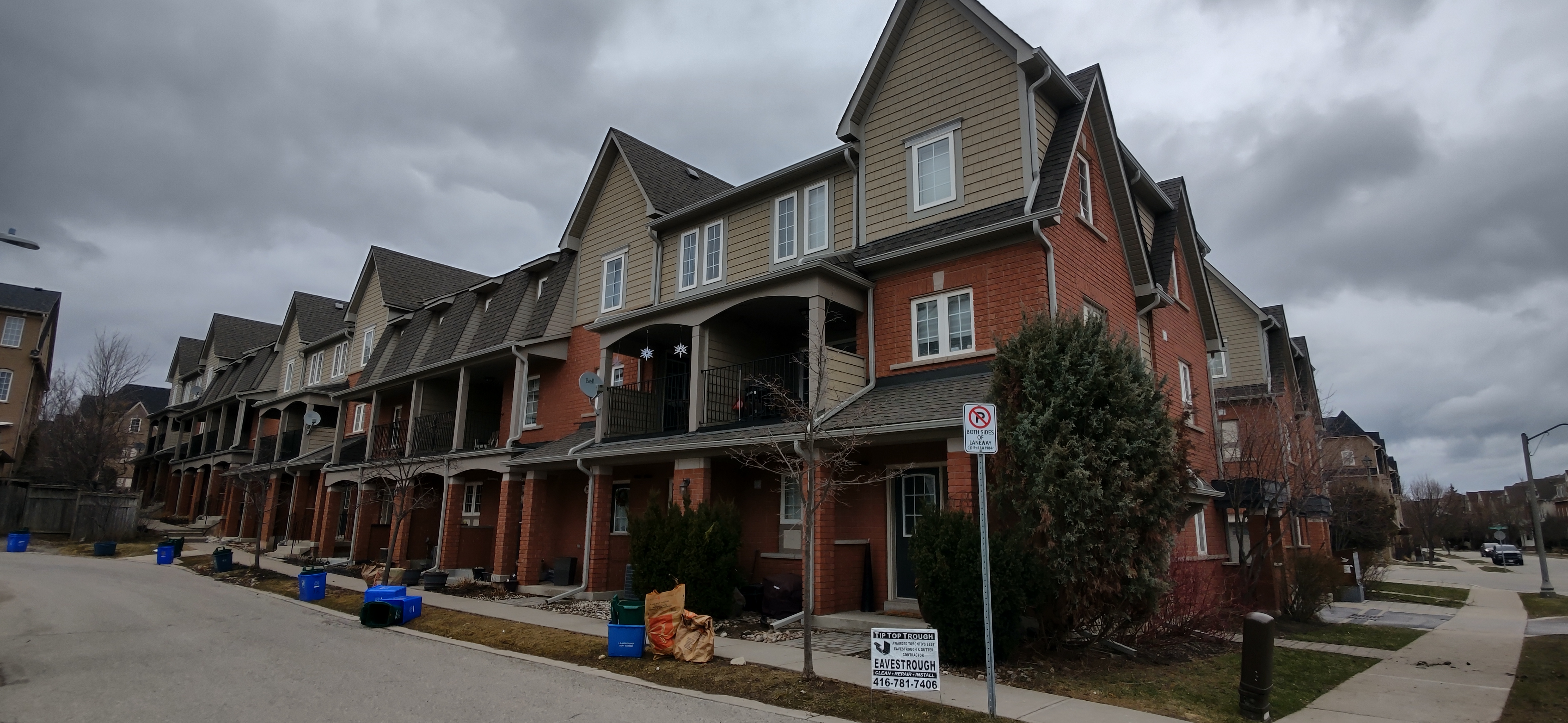 Tip Top Trough commercial eavestrough project at Parkhaven townhomes